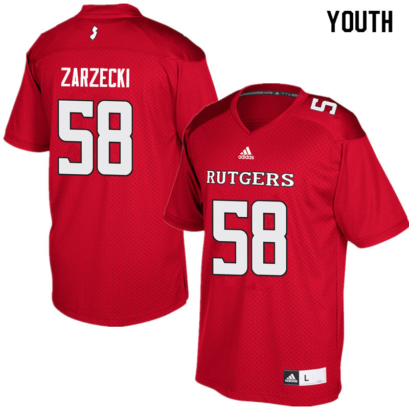 Youth #58 Charles Zarzecki Rutgers Scarlet Knights College Football Jerseys Sale-Red
